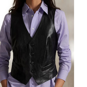 Chalecos de Motociclista de Cuero Genuino para Mujer, Hechos a Medida, Ecológicos, Transpirables, Rellenos de Algodón, Resistentes al Viento e Impermeables, de Alta Calidad - Product Image 4