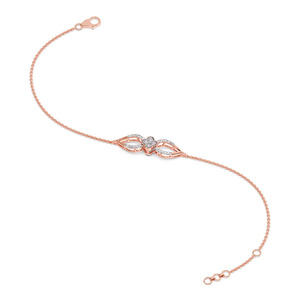 Graduated Pear-Shaped Cluster Diamond Beaded <b>Bangle</b> <b>Bracelet</b> - Product Image 3