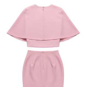 Conjunto de Punto de 3 Piezas para Mujer Jack and Jill, Falda Elegante Rosa con Top Tipo Capa, Traje Formal para Eventos Religiosos, Ropa de Moda Boutique - Product Image 6