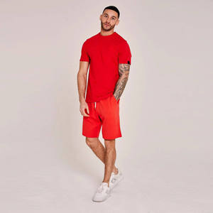Ensemble de survêtement en coton à manches courtes pour homme, personnalisé OEM, été, deux pièces, t-shirt et short - Product Image 1