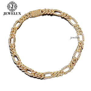 Collier chaîne Figaro plaqué or 22 carats le plus vendu avec pierres Moissanite, bijoux Hip Hop pour hommes, usage quotidien, pour l'exportation - Product Image 1