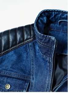 Veste en jean pour homme TRIBON SPORTS, mélange de coton, col montant, fermeture à bouton unique, classique, décontractée, printemps, qualité supérieure, vente en gros - Product Image 4