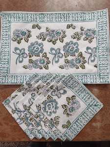 Manteles individuales y servilletas de algodón estampados a mano al por mayor, juegos de mantelería artesanal para mesa, sets de decoración de mesa a granel - Product Image 2