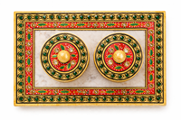 Ensemble de 2 assiettes en marbre faites à la main, assiettes de service décoratives, boîte cadeau, décoration de la maison