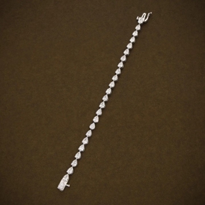 Pulsera de tenis con 25 diamantes de corte pera cultivados en laboratorio para mujer, certificada por IGI, oro de 14K, elegante joya para bodas y fiestas, regalo. - Product Image 5