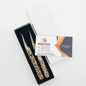 แหนบต่อขนตาเคลือบกระดาษ45องศาทำจากสเตนเลสปลายแหลมพร้อมโลโก้ออกแบบได้ตามต้องการสำหรับการใช้ขนตา - Product Image 1