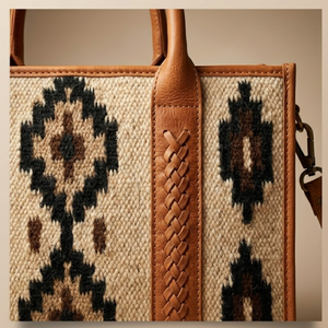 Bolso para portátil de cuero tejido a mano con diseño azteca |   Maletín de Trabajo Estilo Western, Ajustable, con Correa de Hombro, Tipo Mensajero - Product Image 5