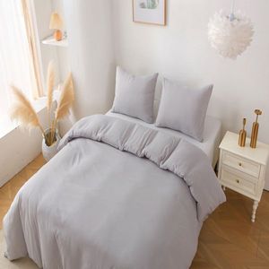 Set Copripiumino Queen con 2 Federe, 3 Pezzi, Tinta Unita, Motivo Decorativo, Piumino Non Incluso (Misura Queen) - Product Image 6