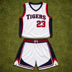 Custom Basketball Team Uniform Schools Summer/Spring Sleeveless Quick Dry Fit Breathable 100% Polyester Fabric Sublimated Player - Product Image 1