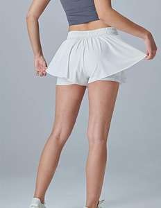 Paquete de 3/4 Shorts Deportivos de Cintura Alta con Diseño de Mariposa para Niñas, 2 en 1, para Correr, Baloncesto, Tenis - Product Image 5