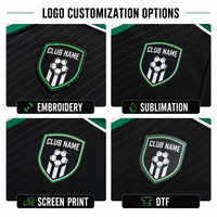 Set Jersey Sepak Bola Polyester Sublimasi Custom Hijau Emas Lengan Pendek V-neck Bernapas Ringan Tahan Lama MEGAMAPLE Dewasa Tim