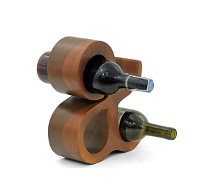 Soporte de pared decorativo premium para botellas de vino de madera con colgador de copas y soporte para botellas de vino - Product Image 2