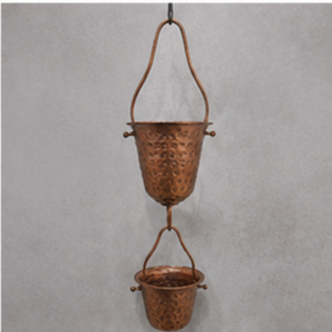โซ่ทองแดงตกแต่งสวนกลางแจ้ง ประดับตกแต่งน้ำไหลแบบแขวน สไตล์หรูหรา - Product Image 4