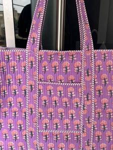 Bolso Tote de Mujer Acolchado de Algodón Hecho a Mano, Bolso de Hombro de Lujo, Estilo Abierto, Estampado de Leopardo, Lavable, Moderno, para Uso Diario - Product Image 4