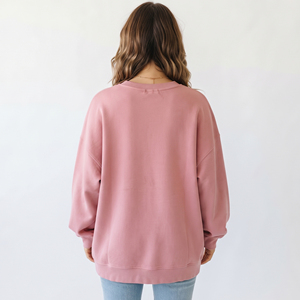 Sweat-shirt d'hiver surdimensionné pour femme, style streetwear, coupe ample, épaules tombantes, en molleton de coton écologique - Product Image 2