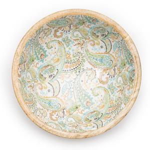 Bol en bois émaillé à motif floral Paisley, décoratif, pour servir salades et fruits, vaisselle de cuisine, fournisseur en gros - Product Image 6