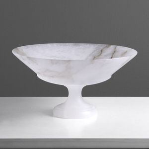 Tazón de servir de alabastro blanco, hecho a mano por artesanos, elegante tazón de gres para frutas secas, bocadillos y postres. - Product Image 3