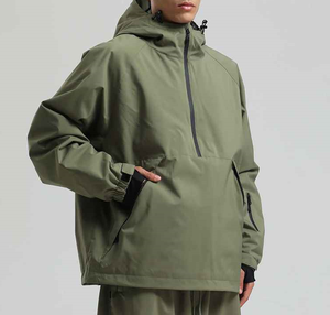 Chaqueta Anorak Impermeable y Transpirable para Hombre, Estilo Vintage, con Cuello Alto y Media Cremallera, para Nieve y Uso Urbano, Holgada - Product Image 1