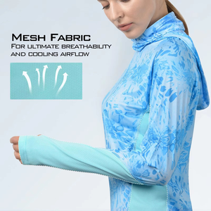 Chemises de pêche pour hommes à manches longues respirantes anti-UV UPF 50 à séchage rapide avec capuche - Product Image 5