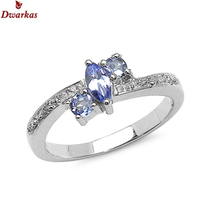 Luxury fine jewelry <b>rings</b> 925 sterling silver iolite <b>CZ</b> multi gemstone <b>ring</b> engagement wedding <b>rings</b> - Product Image 1