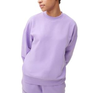 Sudadera personalizada de manga larga con puños acanalados elásticos, cómoda sudadera holgada de gran tamaño para mujer - Product Image 1