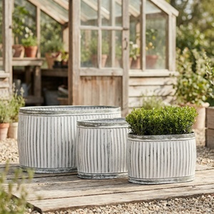 Vente en gros de grands pots à fleurs ronds en métal, finition patine verte antique, pot de fleurs de jardin pour extérieur et intérieur, pots en cuivre pur - Product Image 4