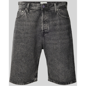 Pantalones Cortos de Mezclilla Gris Oscuro para Hombre, Cintura Alta, Pierna Recta, Estilo Casual de Verano, Tejido de Lino, Bolsillos Desgastados - Product Image 1