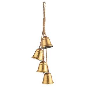 Juego de Campanas de Metal de Diseño Moderno, 3 Campanas Armoniosas para Árbol de Navidad, Decoración Rústica Ecológica Hecha a Mano para el Hogar, Tamaño y Logotipo Personalizables, Dorado - Product Image 5