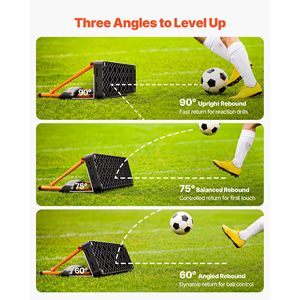 Mur de rebond portable double surface pour entraînement de football 37,4 x 9,8 avec angles réglables - Product Image 3