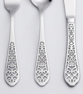 Modern Jali Cut Design Flatware Set Premium Quality Stainless Steel <b>Mirror</b> Polish Ideal For Home Hotel And Restaurant - Product Image 2