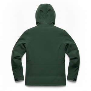 Veste softshell imperméable à capuche verte pour homme avec fermeture éclair, vêtements d'hiver décontractés - Product Image 4