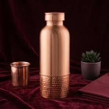 Botella de Agua Cónica de Cobre Puro, Termo Portátil de Viaje, Diseño Minimalista, Tapas Incluidas - Product Image 3