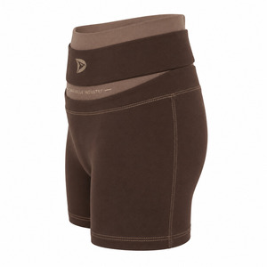 Shorts Deportivos de Cintura Alta para Mujer, Color Sólido, Transpirables, Tejidos en Spandex y Poliéster, Cintura Elástica, Corte Regular, con Logotipo - Product Image 6