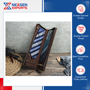 Estuche Organizador de Corbatas de Cuero PU de Primera Calidad, Más Vendido, con Cierre, a un Precio de Mercado Impresionante - Product Image 3