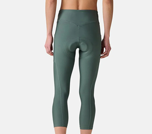 SPRINT SPORTS Pantalon Capri de Cyclisme Sans Couture Taille Haute pour Femme Vert Foncé en Spandex et Nylon Extensible Tenue Athlétique - Product Image 4