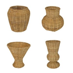 Vietrustic - Jarrón de Bambú y Ratán al por Mayor para Decoración de Sala de Estar, Jarrón para Plantas - Product Image 1