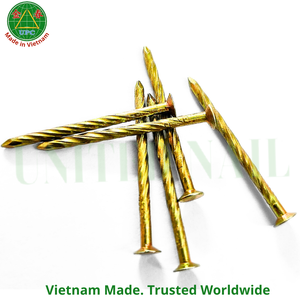 1-3/8 Inch Yellow Plated Steel <b>Nails</b> with Ring/Screw Shank from Vietnam Factory | Clavos sueltos con recubrimiento amarillo - Product Image 2