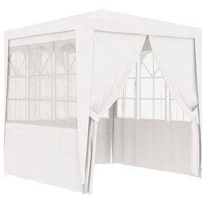 Tente de réception et de mariage professionnelle blanche 8,2 x 8,2 avec parois latérales, toile de 0,3 oz/ft² - Product Image 2