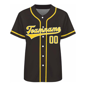 Camiseta de Béisbol Personalizada para Hombre, 100% Poliéster Sublimado, Camisa de Béisbol con Botones, Ropa Deportiva OEM - Product Image 3