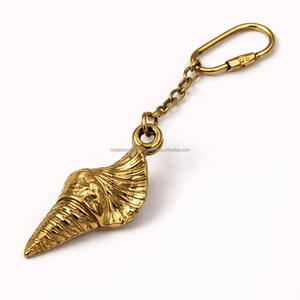 พวงกุญแจเปลือกหอยตกแต่งสไตล์ชายหาด จี้เปลือกหอยสังข์ ที่ห้อยกุญแจโลหะ สำหรับเป็นของขวัญและของสะสม - Product Image 1