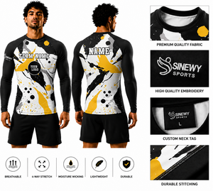 เสื้อกีฬาซิเนวี แขนยาวรัดรูป พิมพ์ลายแบบซับลิเมชั่น น้ำหนักเบา แห้งเร็ว สำหรับเด็ก 男女  ป้องกันการระคายเคืองผิว - Product Image 1
