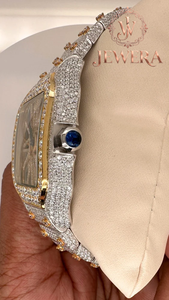 Reloj de Acero Inoxidable con Incrustaciones de Diamantes Moissanite para Hombre, con Brazalete Ajustable y Estilo de Joyería de Moda, Venta al Por Mayor - Product Image 3
