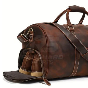 Fashion Leather Travel Duffle Bag Gym Sports <b>Luggage</b> Carry Bag Lightweight Strong Build Leather Duffle Bags - Product Image 5