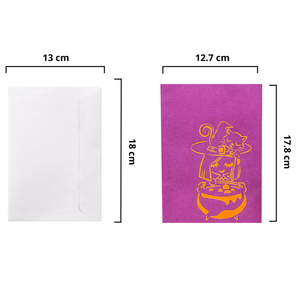 Tarjeta Pop-Up 3D de Bruja de Halloween Personalizada, Caldero de Gato Negro, Tarjeta de Felicitación Hecha a Mano al por Mayor, Fabricante OEM/ODM de Artesanía en Papel - Product Image 2