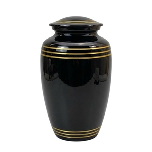 Classic All-Gold Cremation <b>Casket</b> Solid Aluminium Polished Rings Remembrance <b>Ash</b> Urn Factory - Product Image 3