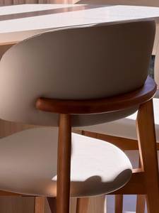 Ensemble de table à manger ovale en teck massif moderne avec chaises rembourrées, meubles de salle à manger scandinaves de luxe - Product Image 2