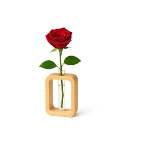 Small Wooden <b>Table</b> Flower Vase Propagation Decor <b>Plant</b> Holder for Home Office Living Room - Product Image 1