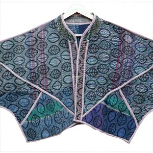 Hermosa Chaqueta Kantha de Diseño 100% Algodón, Multicolor, Estilo Étnico, Bordado, Cierre Abierto, Hecha a Mano, Vintage, Ecológica - Product Image 3