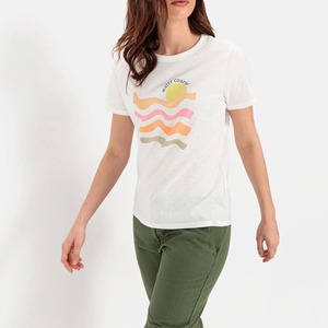 T-shirt imprimé pour femme, motif DTF, col rond, coupe classique, 100 % coton, été, coupe ample et confortable à manches courtes - Product Image 4