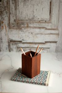 Elegant Handmade Wooden Pen Holder – Natural Wood Desk Organizer for Pens, Pencils, Markers & Office Accessories - Product Image 6